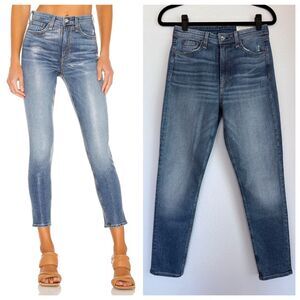 NWT Rag + Bone Nina High Rise Ankle Skinny Jean in Clear Foil Coated Denim Sz 27